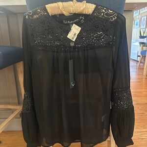 For Love And Lemons Black Lace Blouse